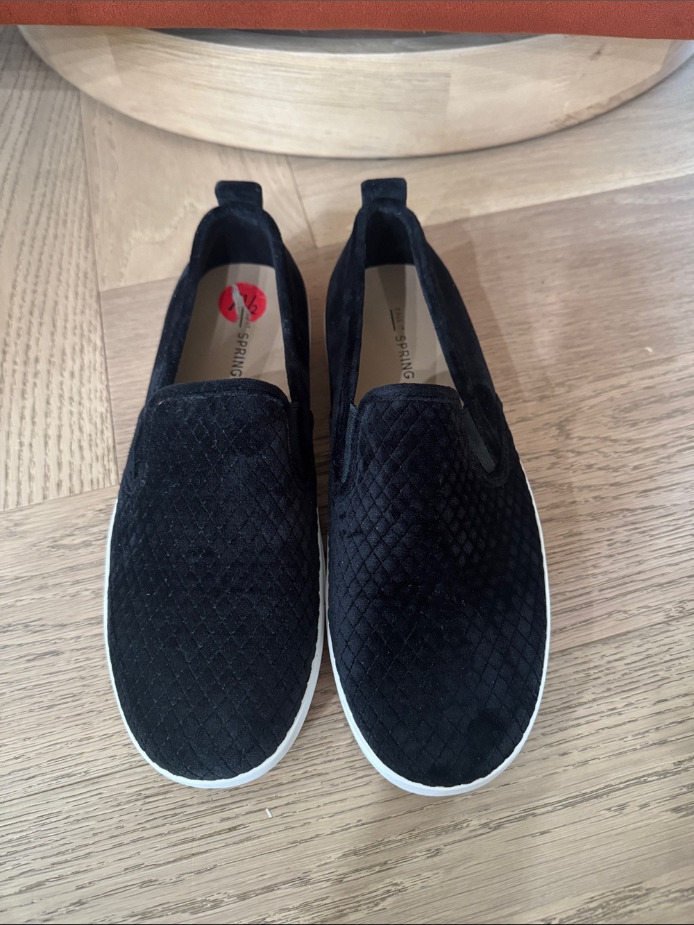 Call It Spring Black Quilted Velvet Slip-On Flat Loafers